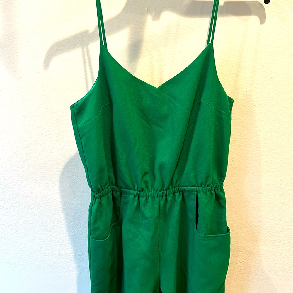 Green spaghetti strap jumpsuit (pants)